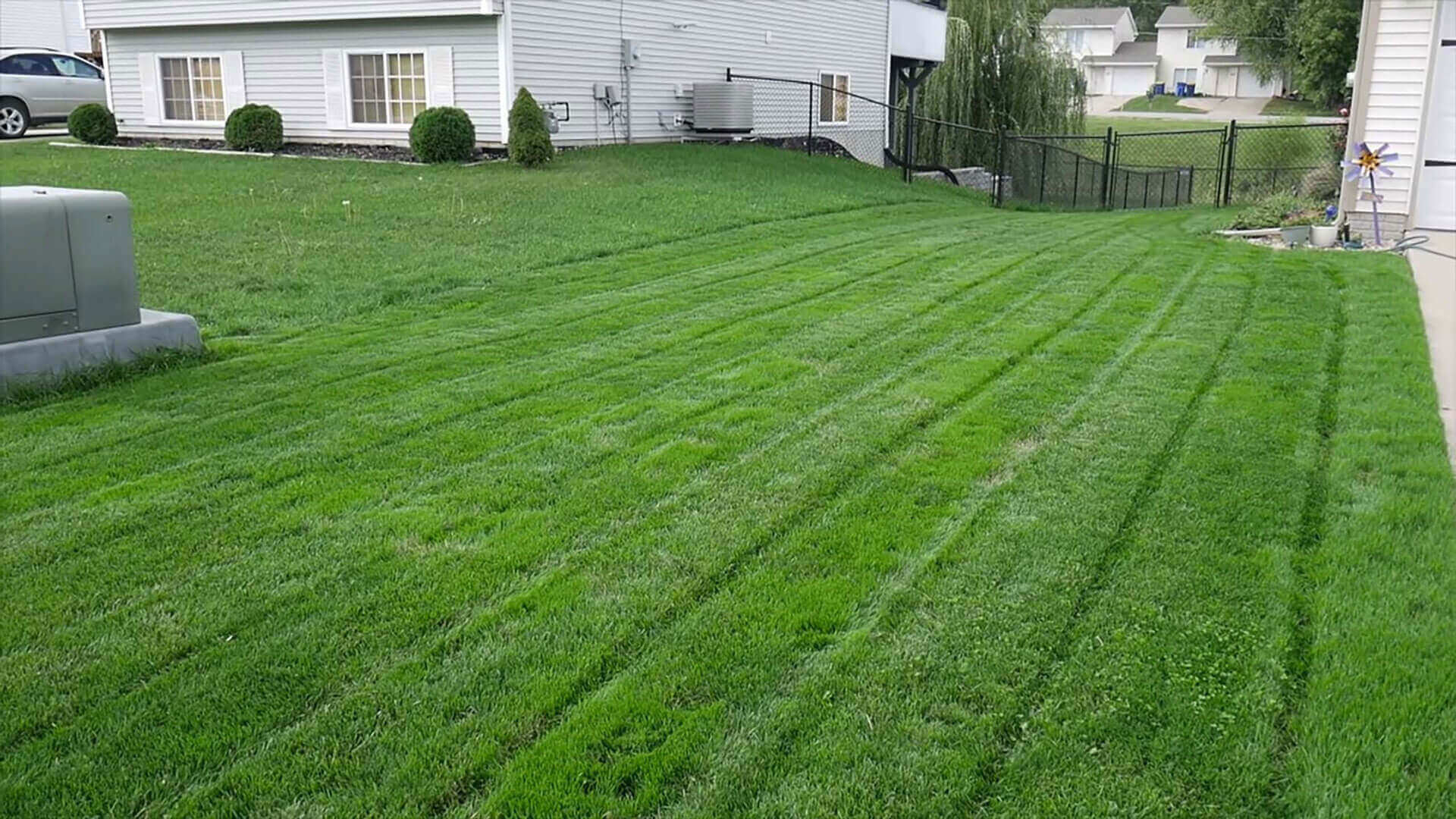 During Aerating Lawns in Ridgefield CT - A-Z Landscaping LLC