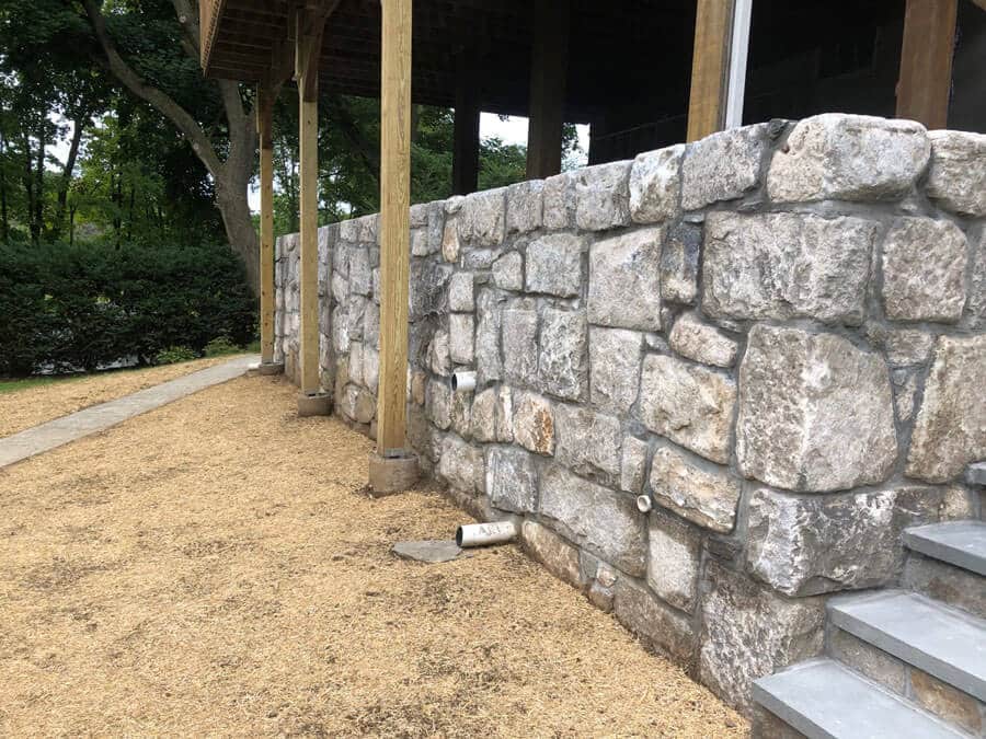 Stone Wall Masonry with Stairs A-Z Landscaping