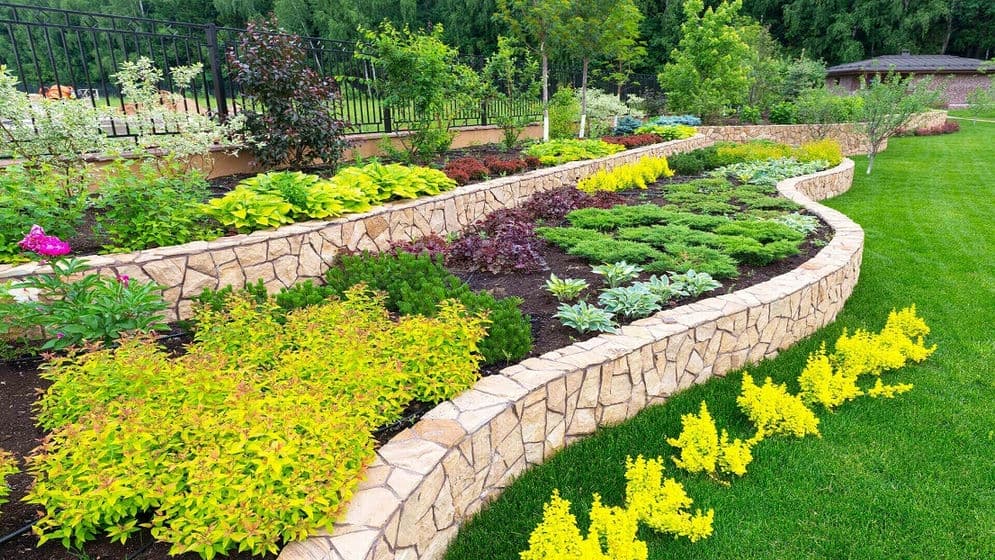 Natural landscaping in home garden