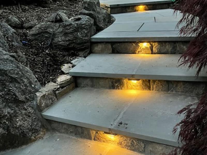 Stair Patio with Lights | A-Z Landscaping